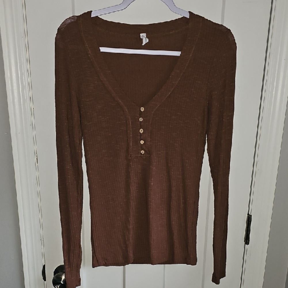 Wishlist Womens Sz Small Long Sleeve Ribbed Shirt.Gorgeous!